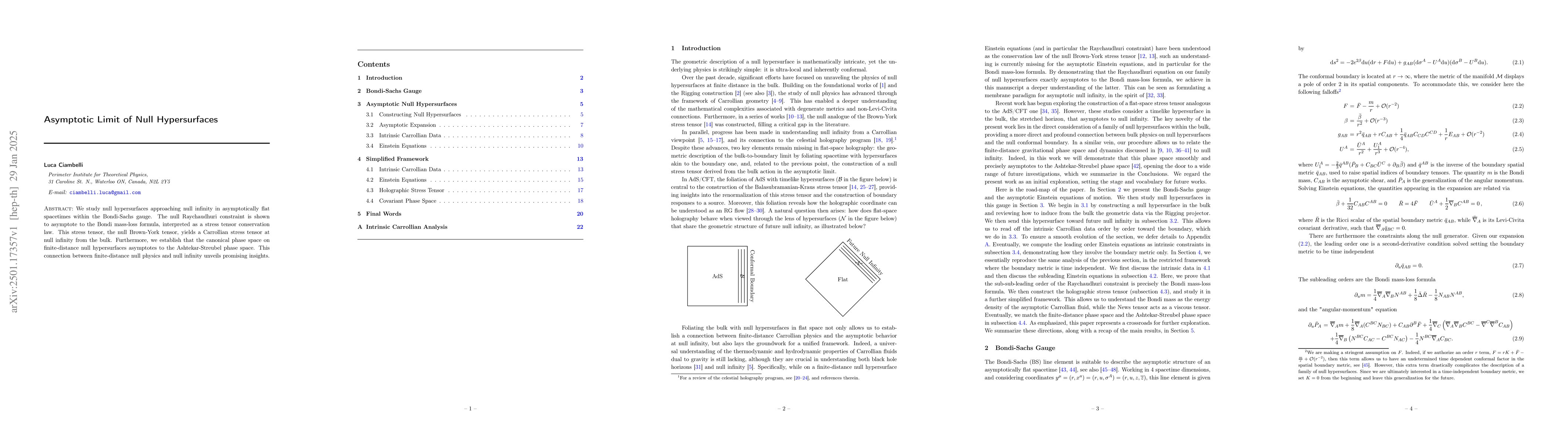 Thumbnail for Asymptotic Limit of Null Hypersurfaces
