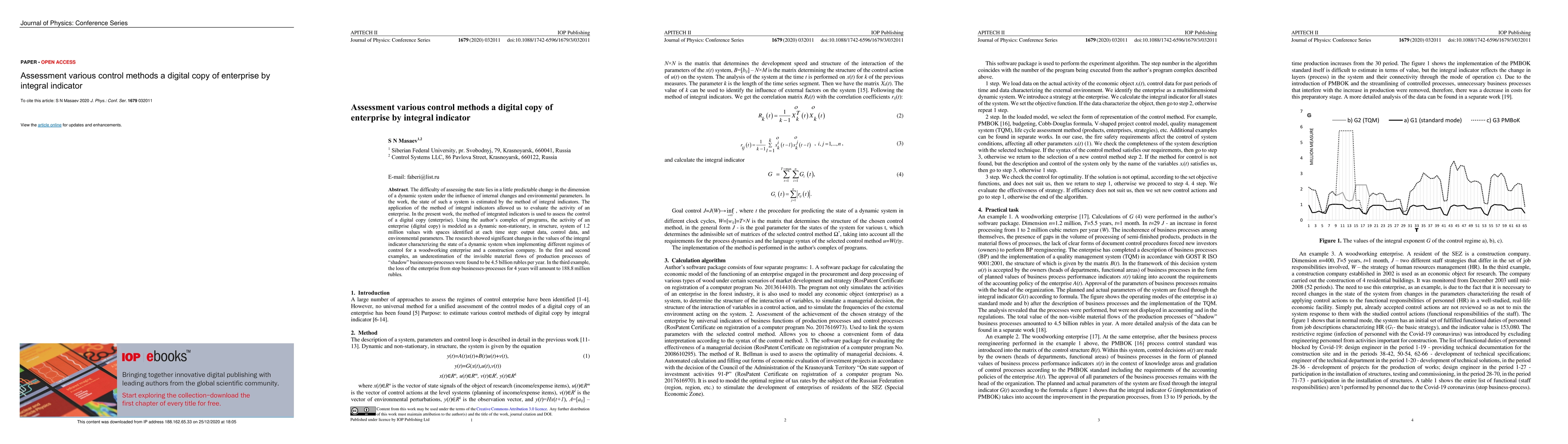 Thumbnail for Assessment various control methods a digital copy of enterprise by
  integral indicator