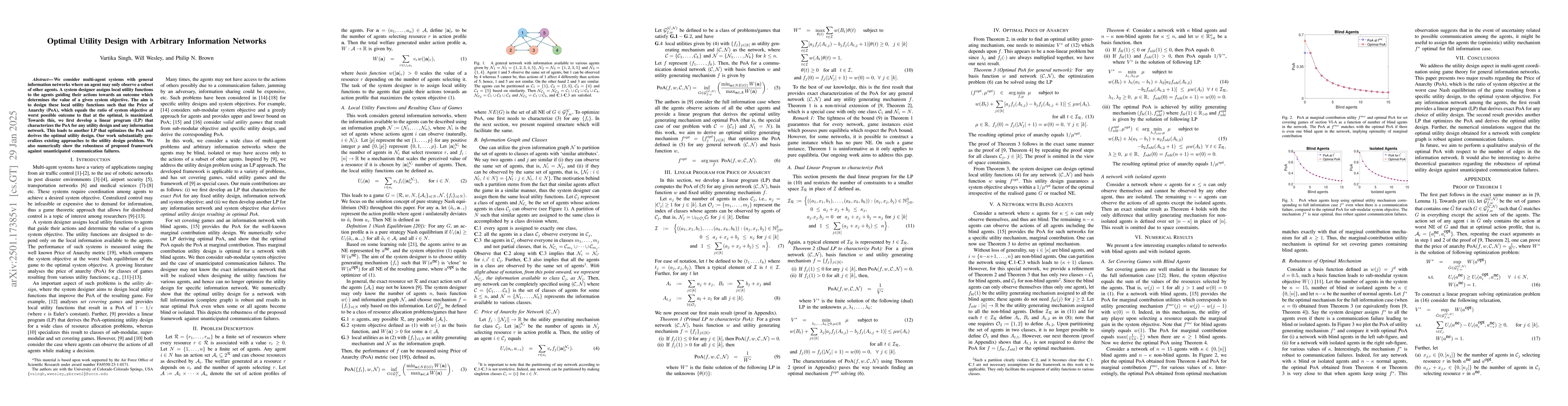 Thumbnail for Optimal Utility Design with Arbitrary Information Networks
