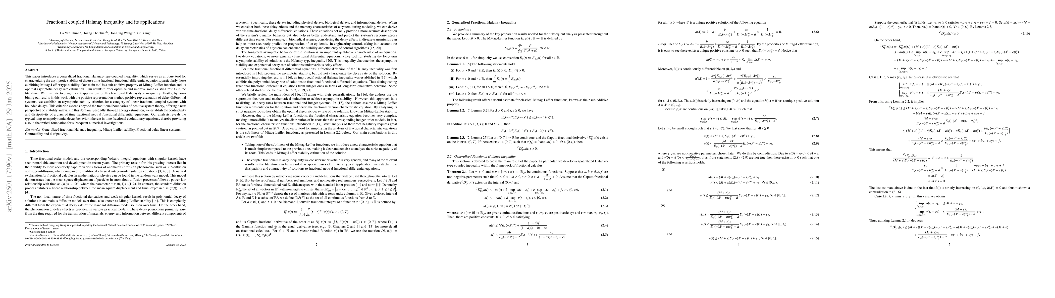 Thumbnail for Fractional coupled Halanay inequality and its applications