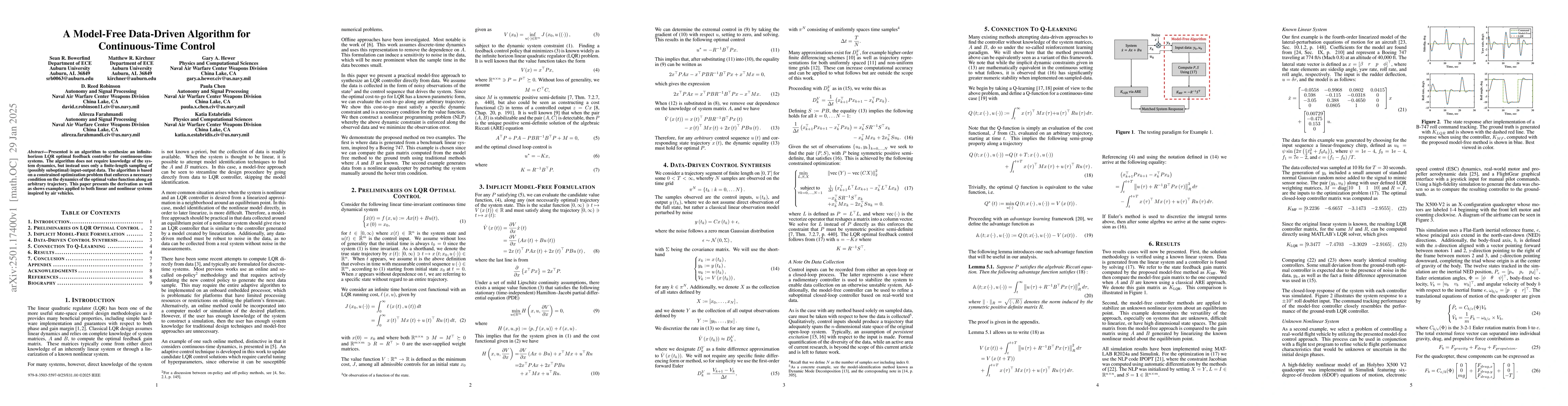 Thumbnail for A Model-Free Data-Driven Algorithm for Continuous-Time Control