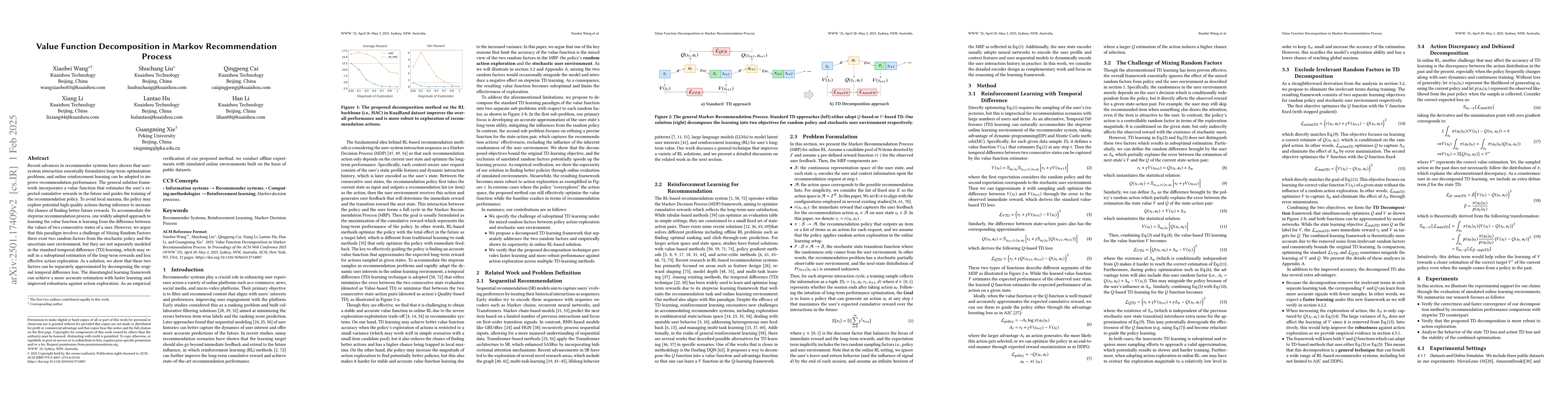 Thumbnail for Value Function Decomposition in Markov Recommendation Process