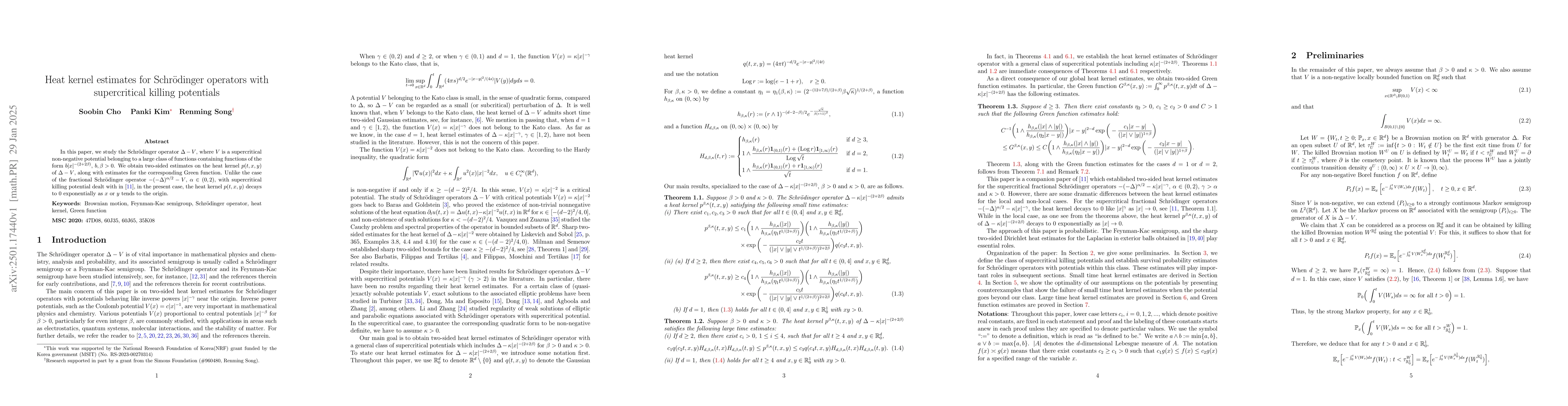 Thumbnail for Heat kernel estimates for Schrödinger operators with supercritical
  killing potentials