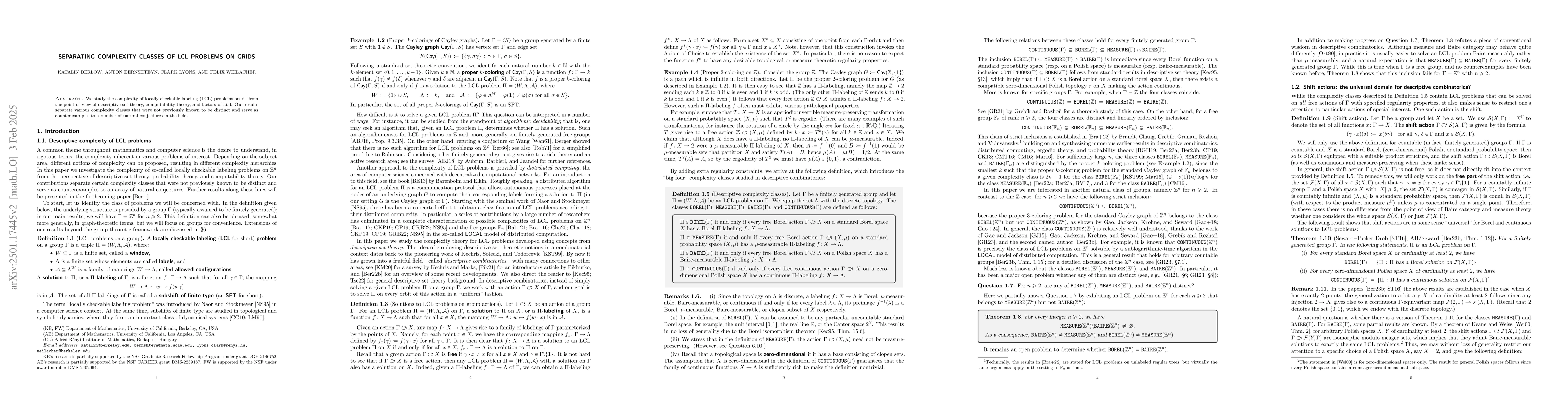 Thumbnail for Separating complexity classes of LCL problems on grids
