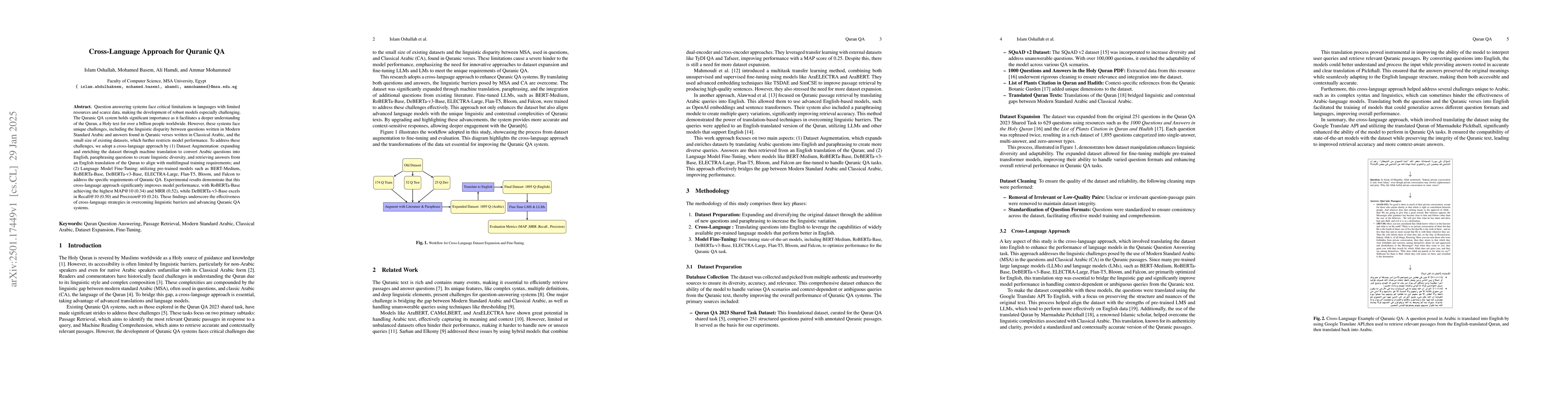 Thumbnail for Cross-Language Approach for Quranic QA
