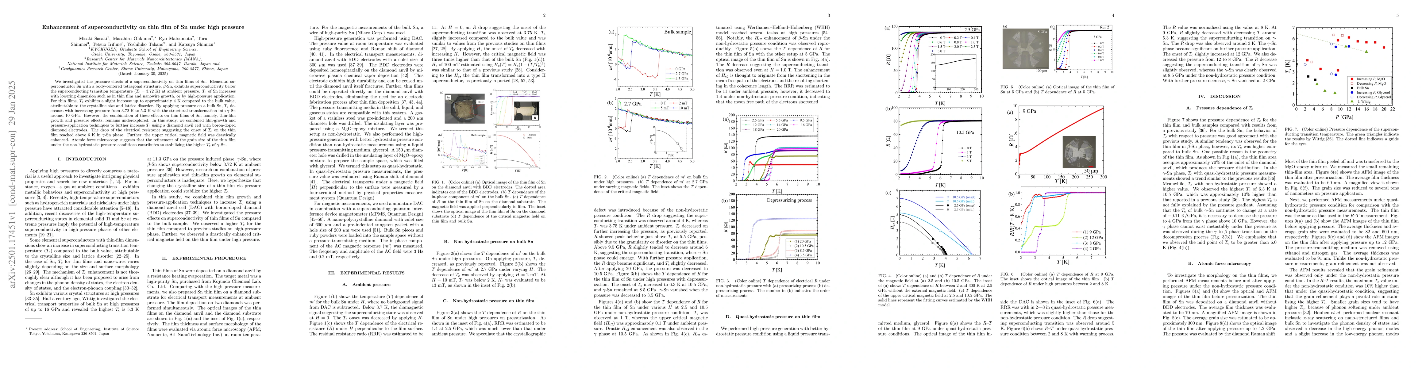 Thumbnail for Enhancement of superconductivity on thin film of Sn under high pressure