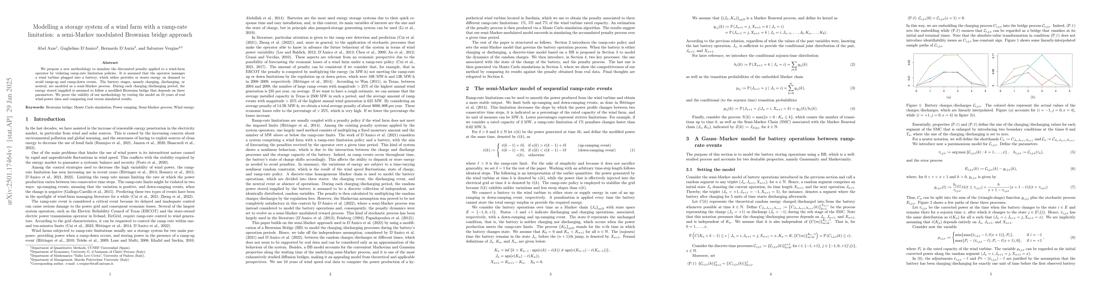 Thumbnail for Modelling a storage system of a wind farm with a ramp-rate limitation: a
  semi-Markov modulated Brownian bridge approach