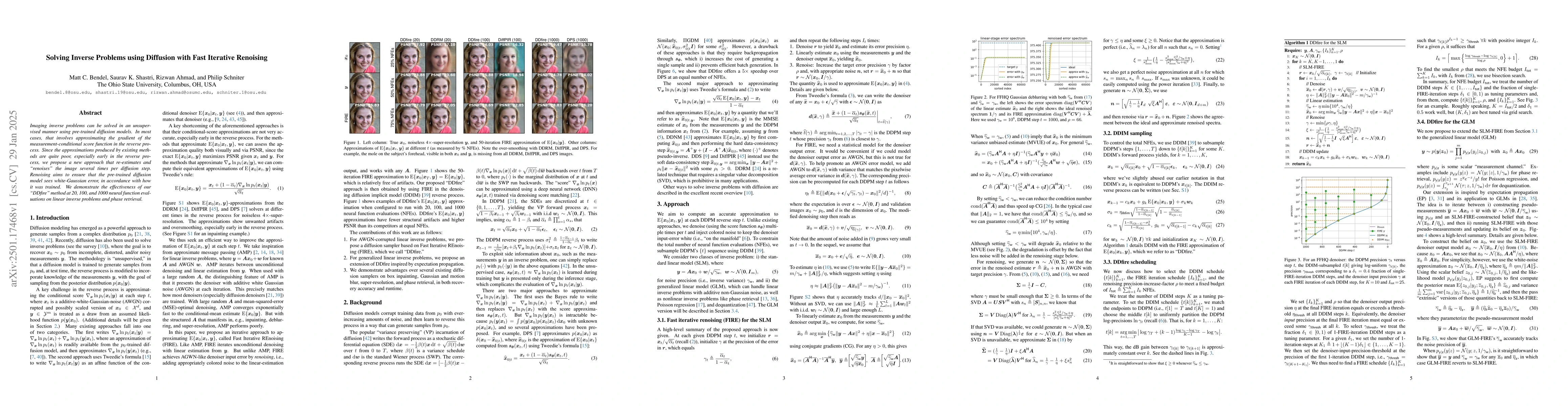 Thumbnail for Solving Inverse Problems using Diffusion with Fast Iterative Renoising