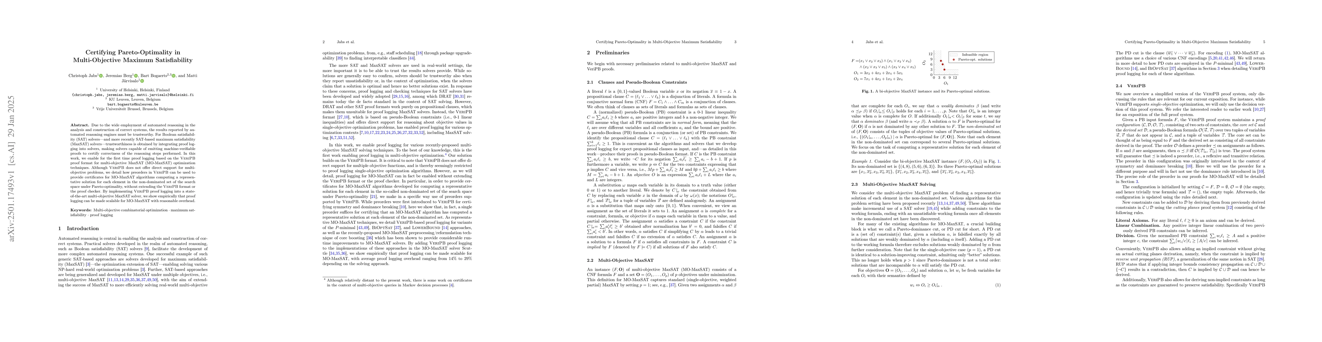 Thumbnail for Certifying Pareto-Optimality in Multi-Objective Maximum Satisfiability