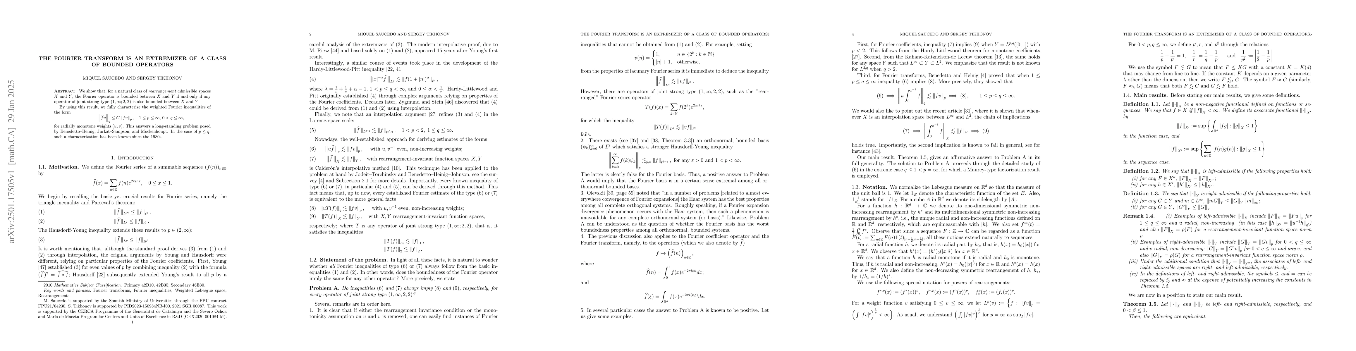 Thumbnail for The Fourier transform is an extremizer of a class of bounded operators