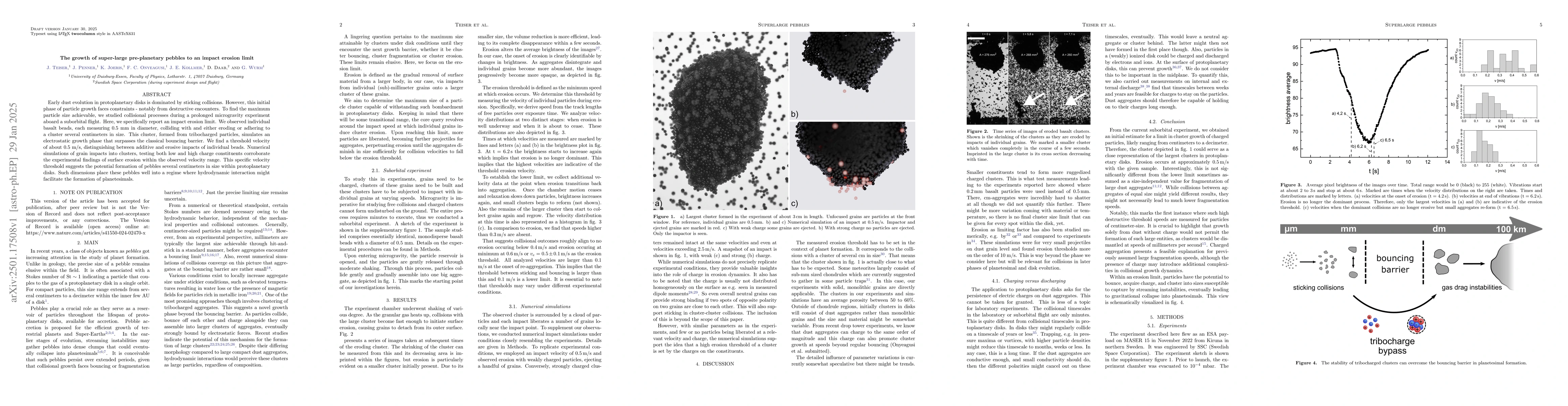 Thumbnail for The growth of super-large pre-planetary pebbles to an impact erosion
  limit