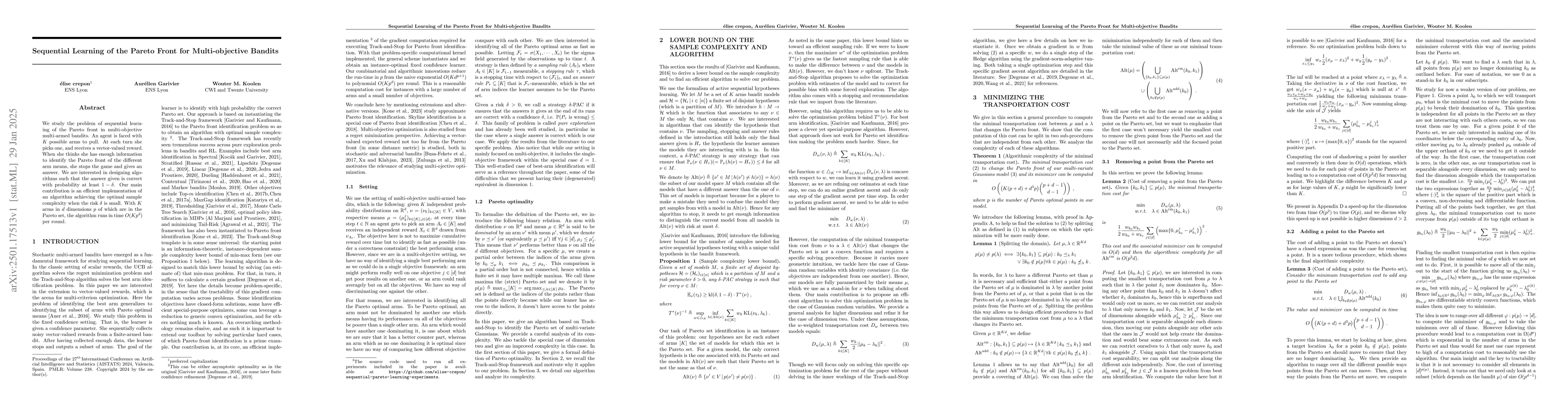 Thumbnail for Sequential Learning of the Pareto Front for Multi-objective Bandits