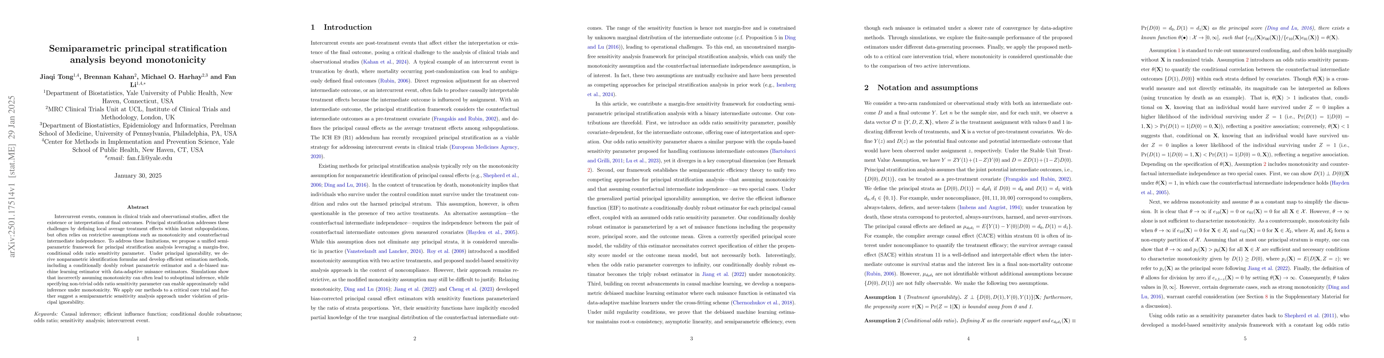 Thumbnail for Semiparametric principal stratification analysis beyond monotonicity