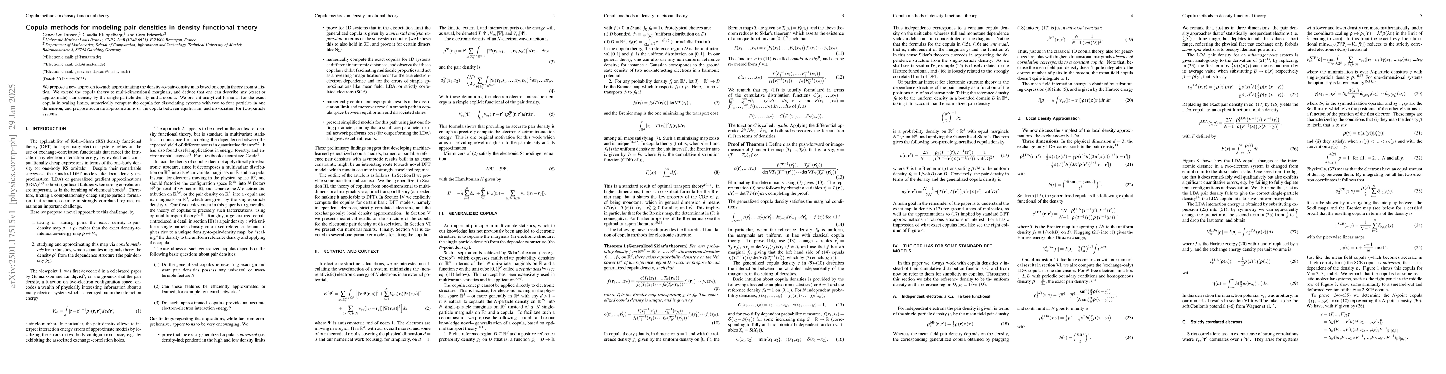 Thumbnail for Copula methods for modeling pair densities in density functional theory