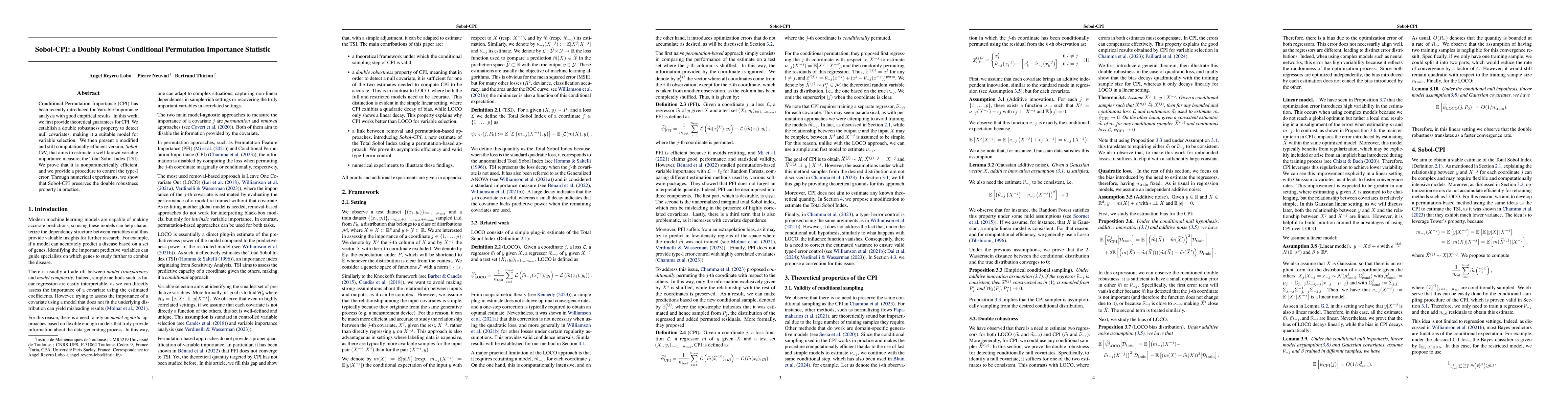 Thumbnail for Sobol-CPI: a Doubly Robust Conditional Permutation Importance Statistic