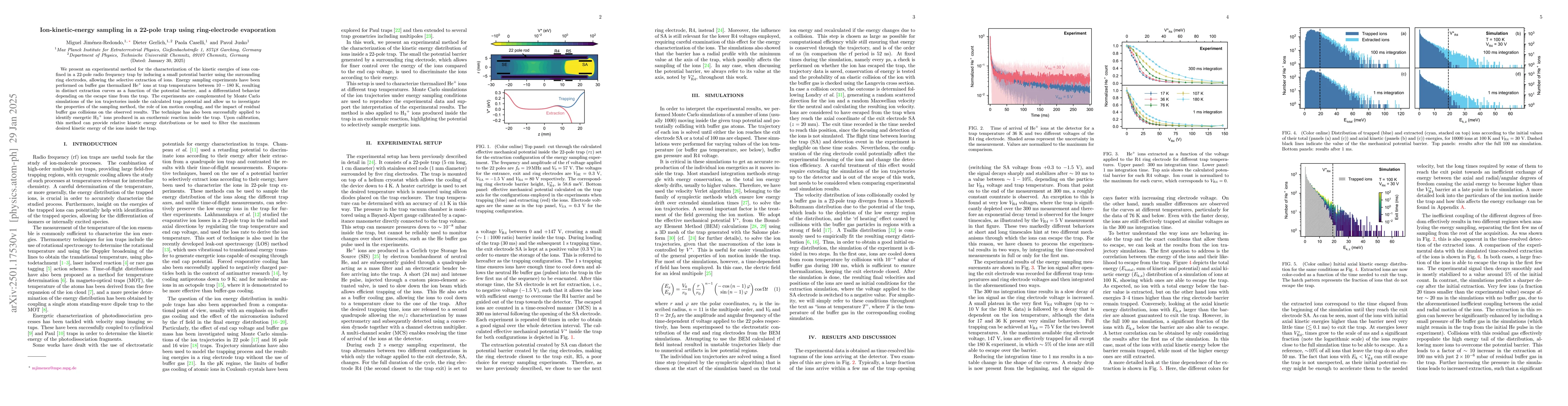 Thumbnail for Ion-kinetic-energy sampling in a 22-pole trap using ring-electrode
  evaporation