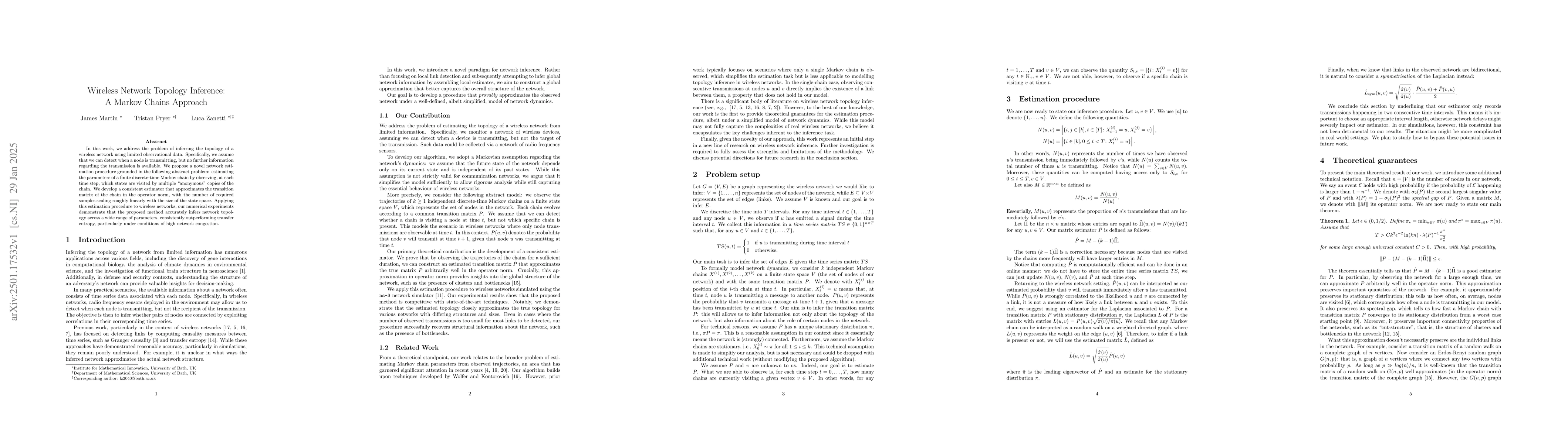 Thumbnail for Wireless Network Topology Inference: A Markov Chains Approach