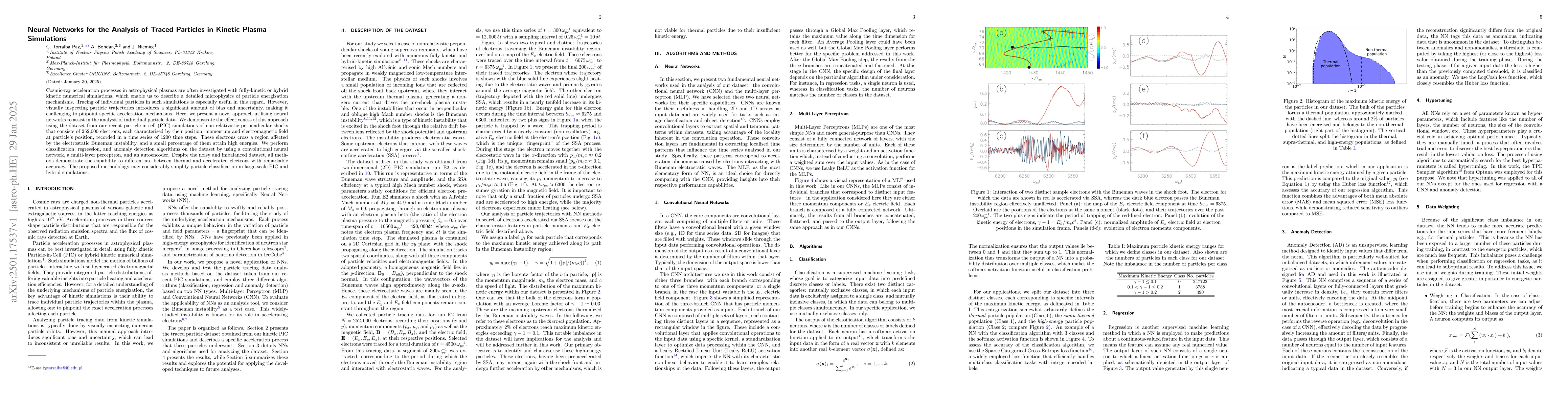 Thumbnail for Neural Networks for the Analysis of Traced Particles in Kinetic Plasma
  Simulations