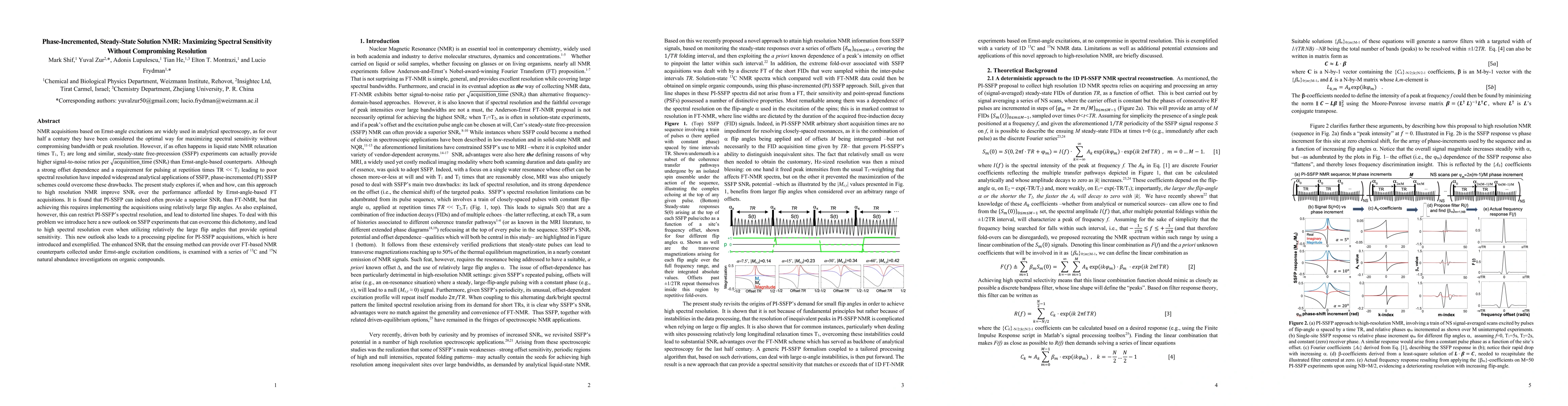 Thumbnail for Phase-Incremented, Steady-State Solution NMR: Maximizing Spectral
  Sensitivity Without Compromising Resolution