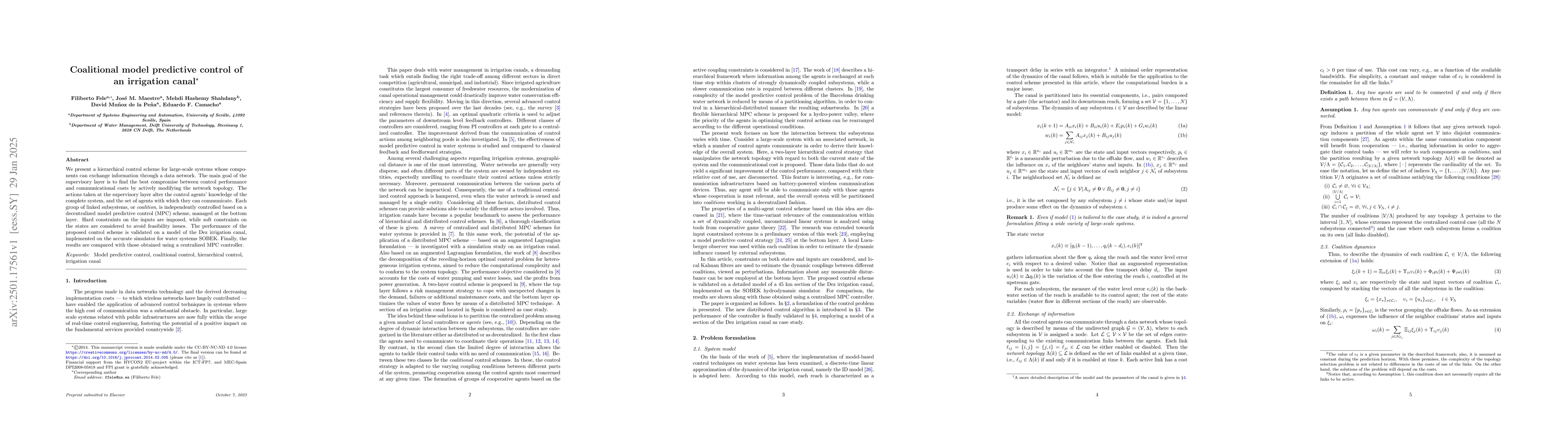 Thumbnail for Coalitional model predictive control of an irrigation canal