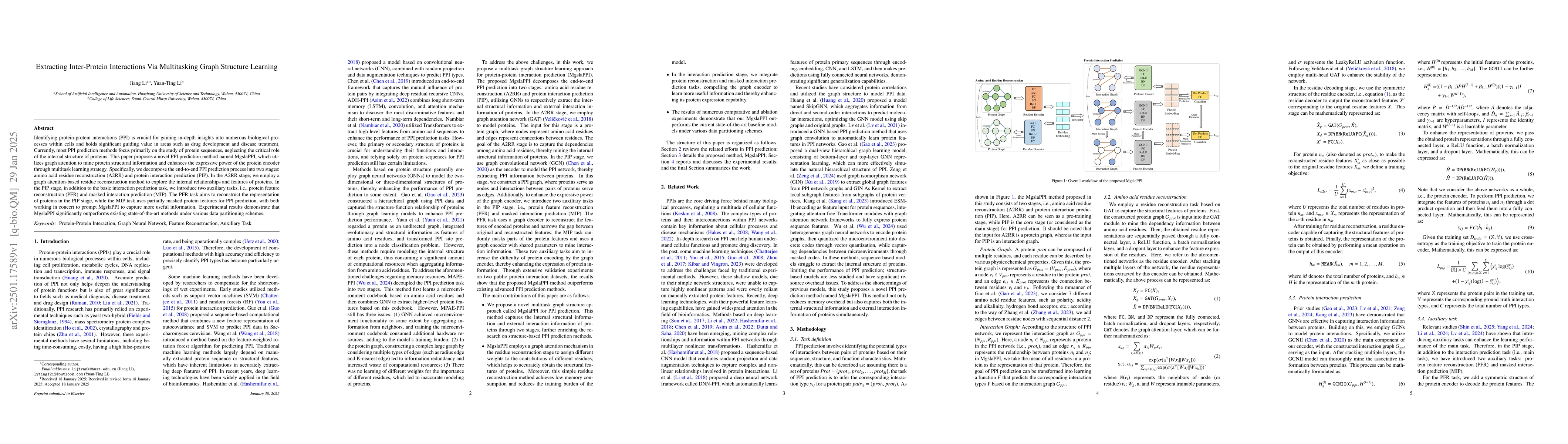 Thumbnail for Extracting Inter-Protein Interactions Via Multitasking Graph Structure
  Learning
