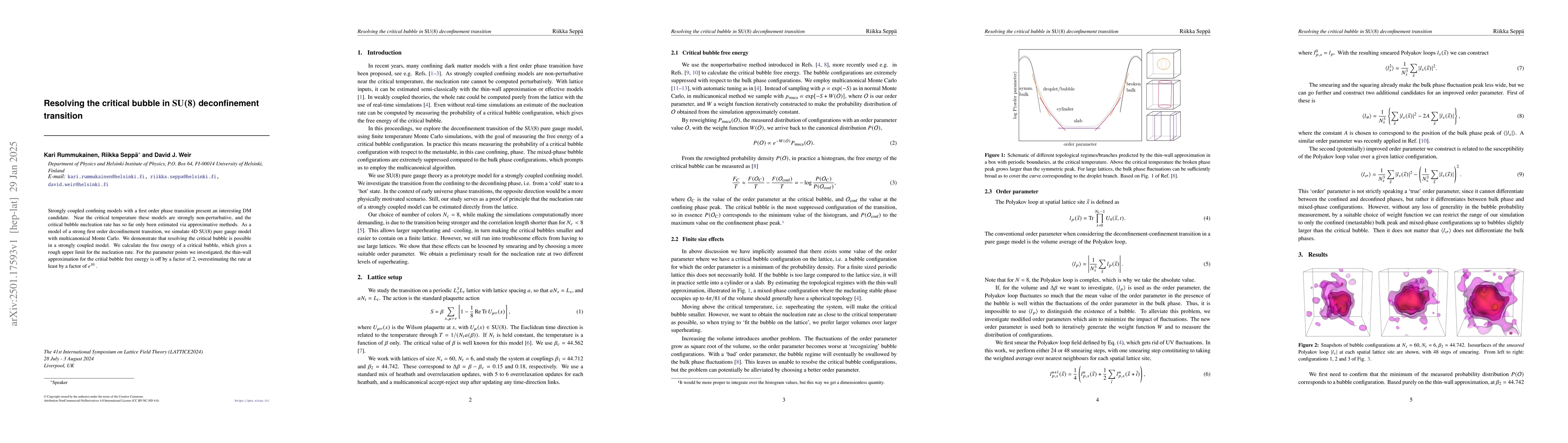 Thumbnail for Resolving the critical bubble in SU(8) deconfinement transition