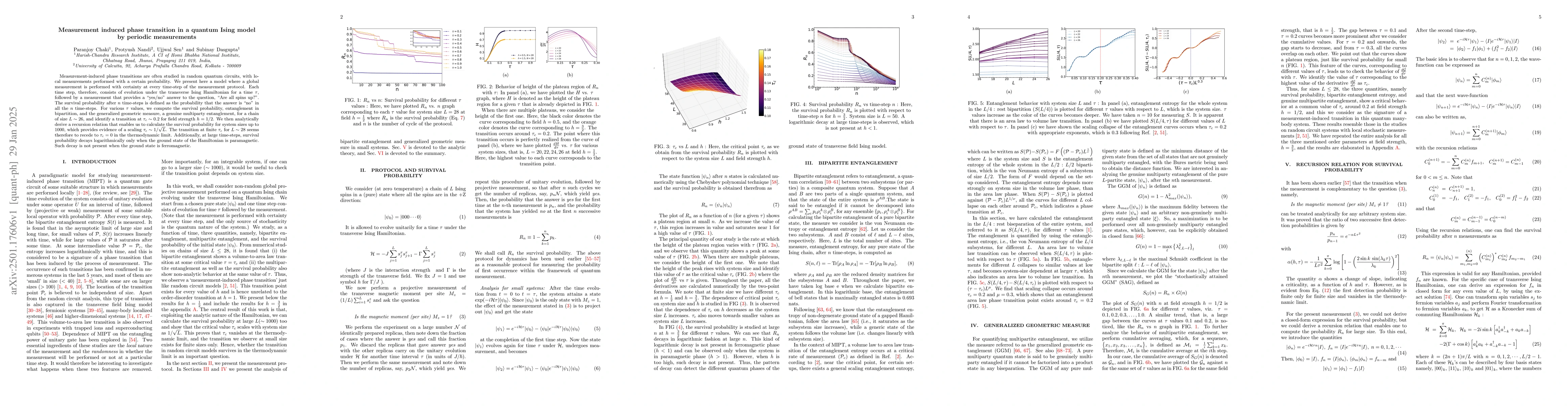 Thumbnail for Measurement induced phase transition in a quantum Ising model by
  periodic measurements