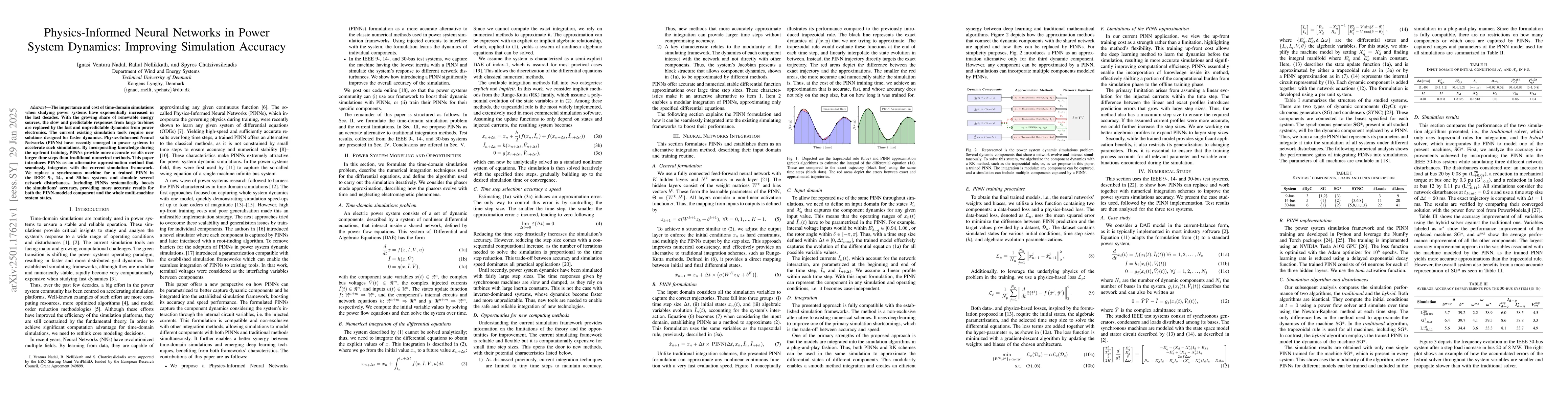 Thumbnail for Physics-Informed Neural Networks in Power System Dynamics: Improving
  Simulation Accuracy