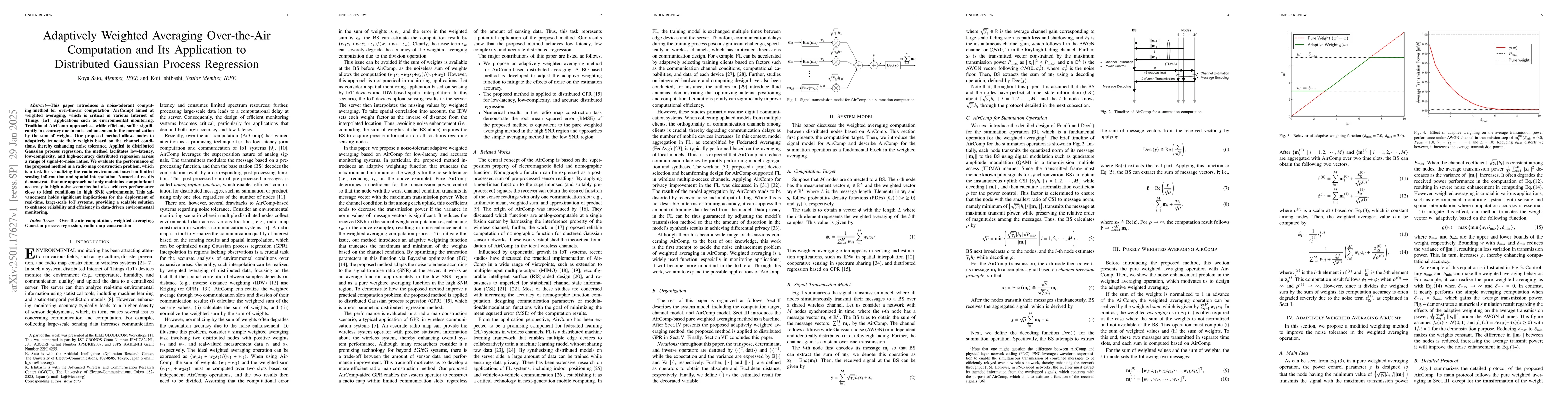 Thumbnail for Adaptively Weighted Averaging Over-the-Air Computation and Its
  Application to Distributed Gaussian Process Regression