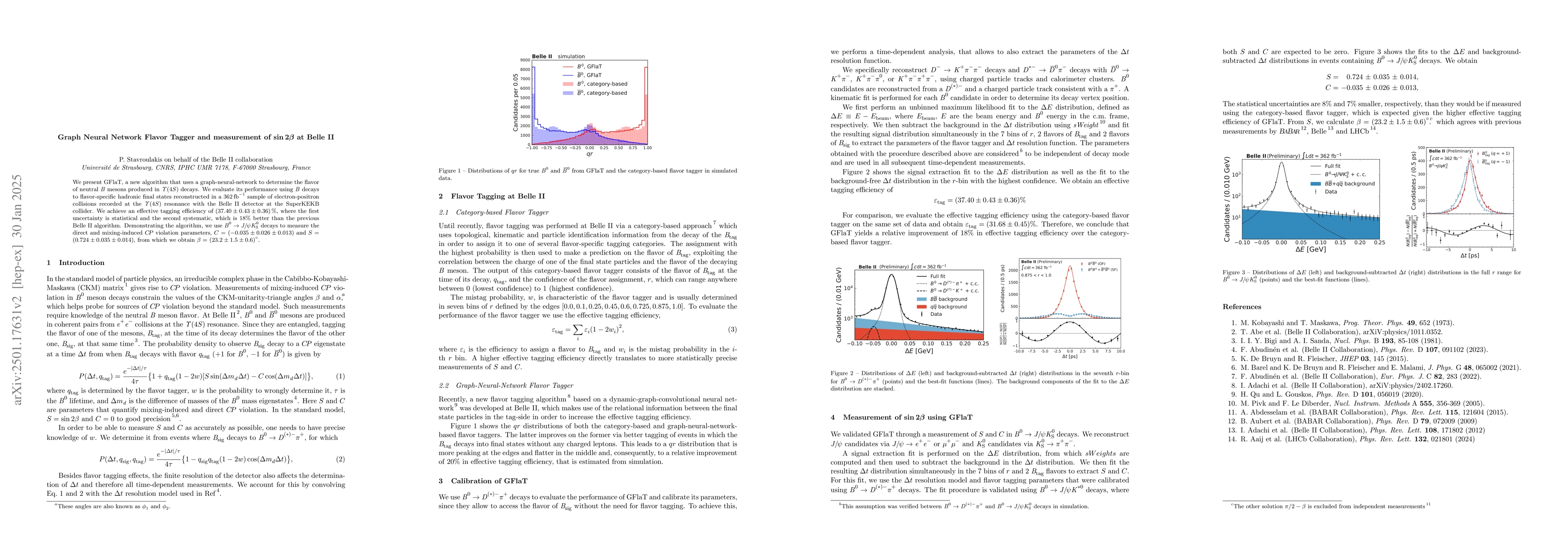 Thumbnail for Graph Neural Network Flavor Tagger and measurement of
  $\mathrm{sin}2β$ at Belle II