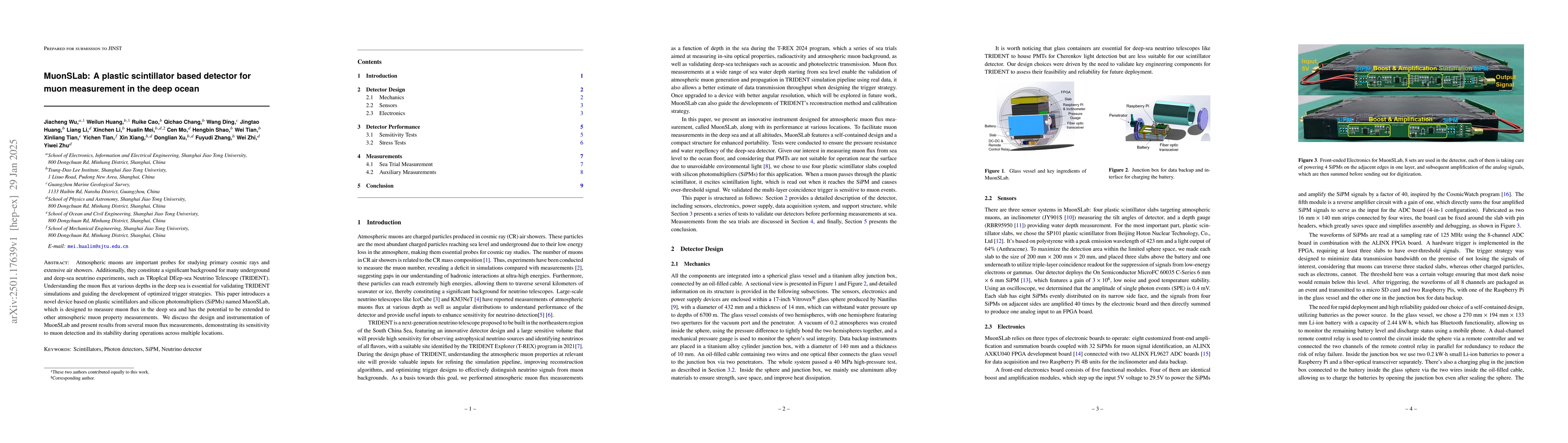 Thumbnail for MuonSLab: A plastic scintillator based detector for muon measurement in
  the deep ocean