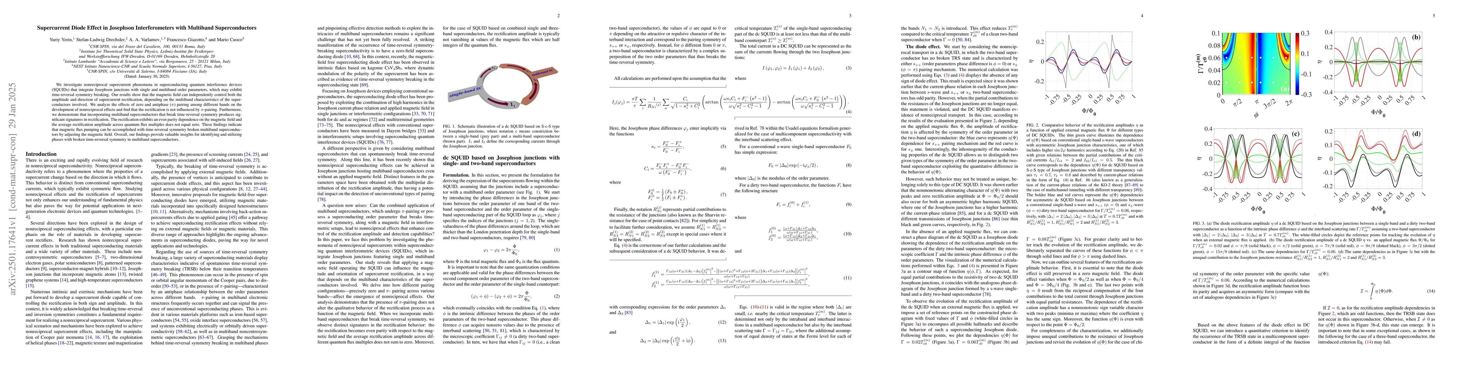 Thumbnail for Supercurrent Diode Effect in Josephson Interferometers with Multiband
  Superconductors