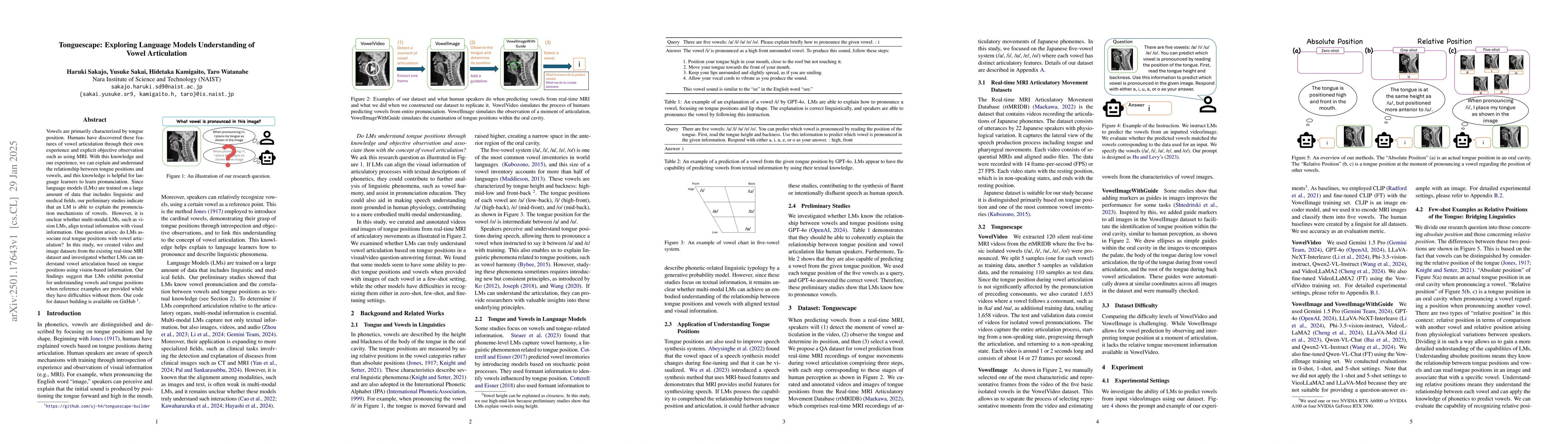 Thumbnail for Tonguescape: Exploring Language Models Understanding of Vowel
  Articulation