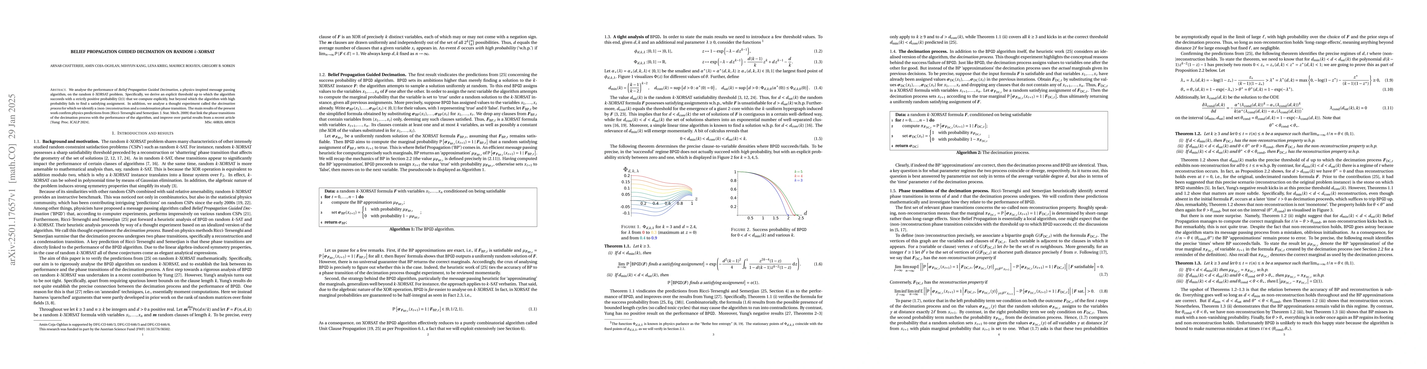 Thumbnail for Belief Propagation Guided Decimation on Random k-XORSAT