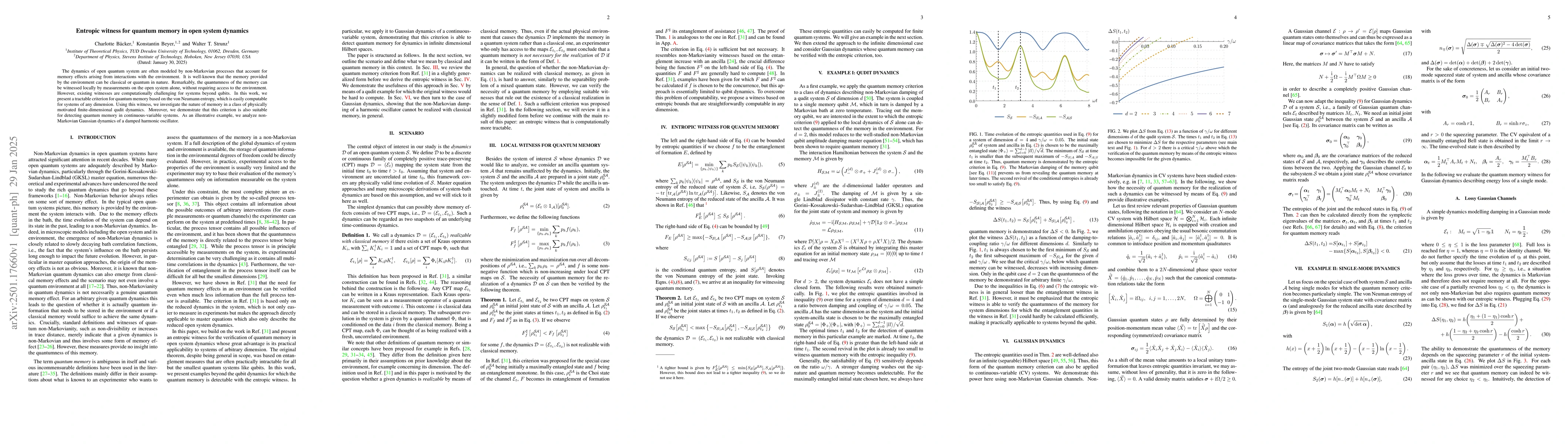 Thumbnail for Entropic witness for quantum memory in open system dynamics