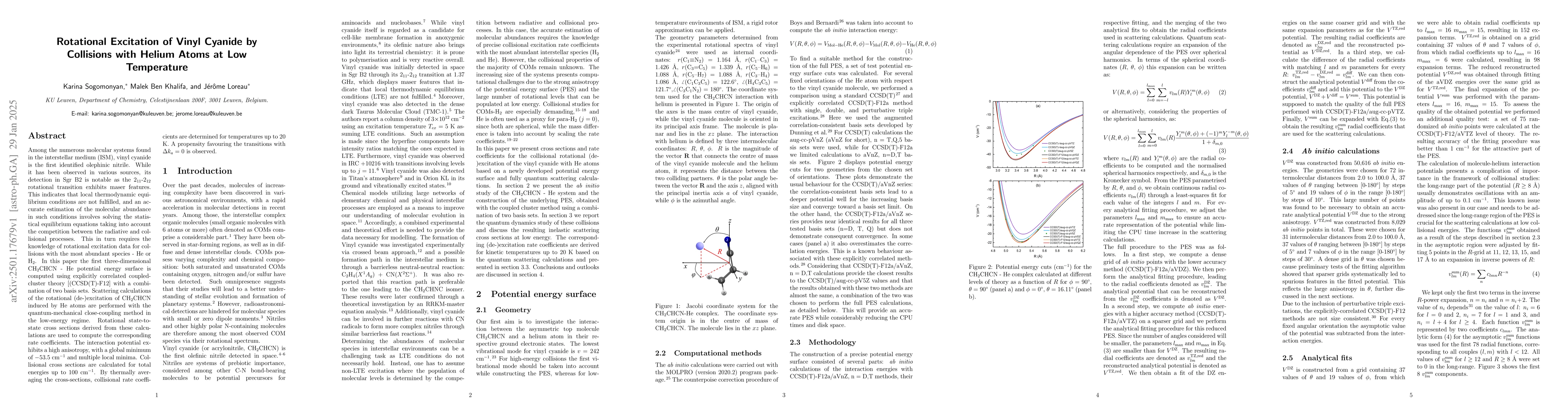 Thumbnail for Rotational Excitation of Vinyl Cyanide by Collisions with Helium Atoms
  at Low Temperature