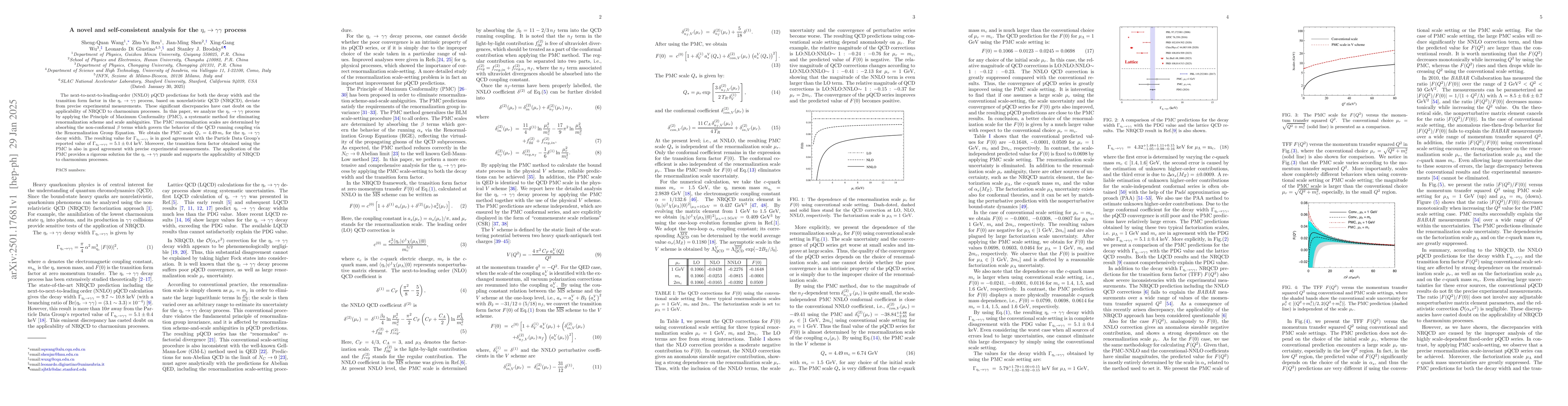Thumbnail for A novel and self-consistent analysis for the $η_c\rightarrow
  γγ$ process
