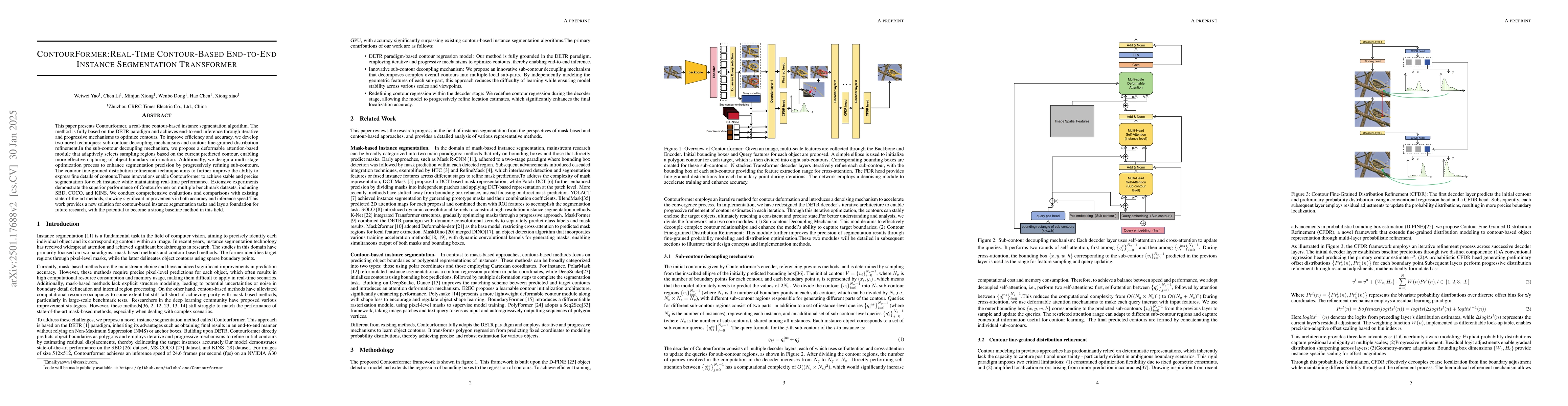 Thumbnail for ContourFormer:Real-Time Contour-Based End-to-End Instance Segmentation
  Transformer