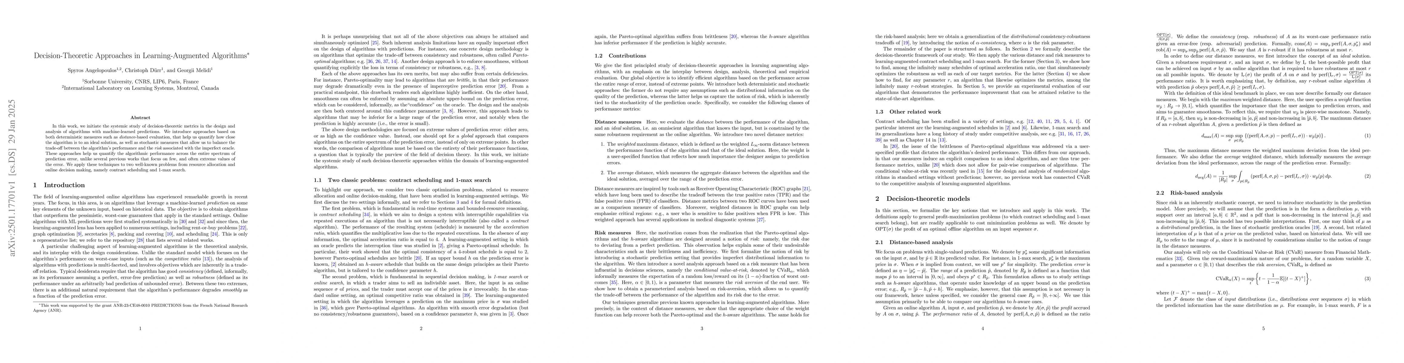 Thumbnail for Decision-Theoretic Approaches in Learning-Augmented Algorithms