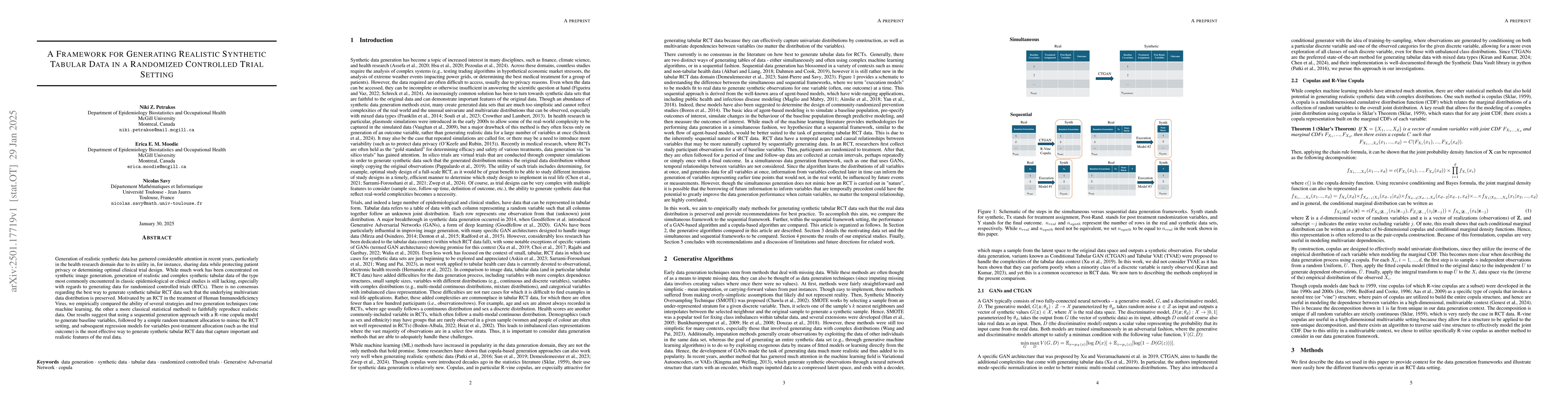 Thumbnail for A Framework for Generating Realistic Synthetic Tabular Data in a
  Randomized Controlled Trial Setting