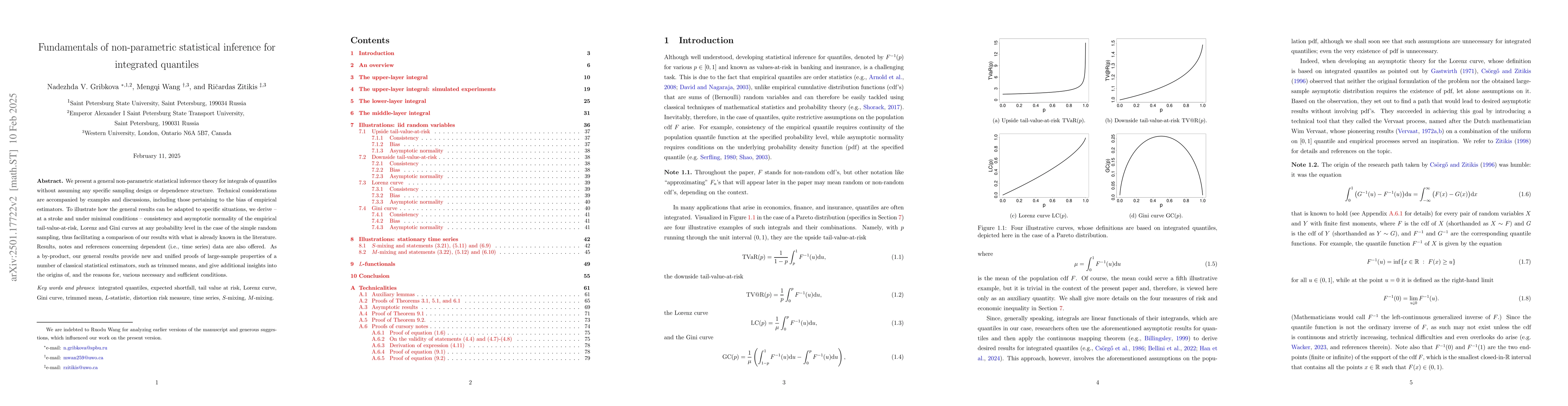 Thumbnail for Fundamentals of non-parametric statistical inference for integrated
  quantiles