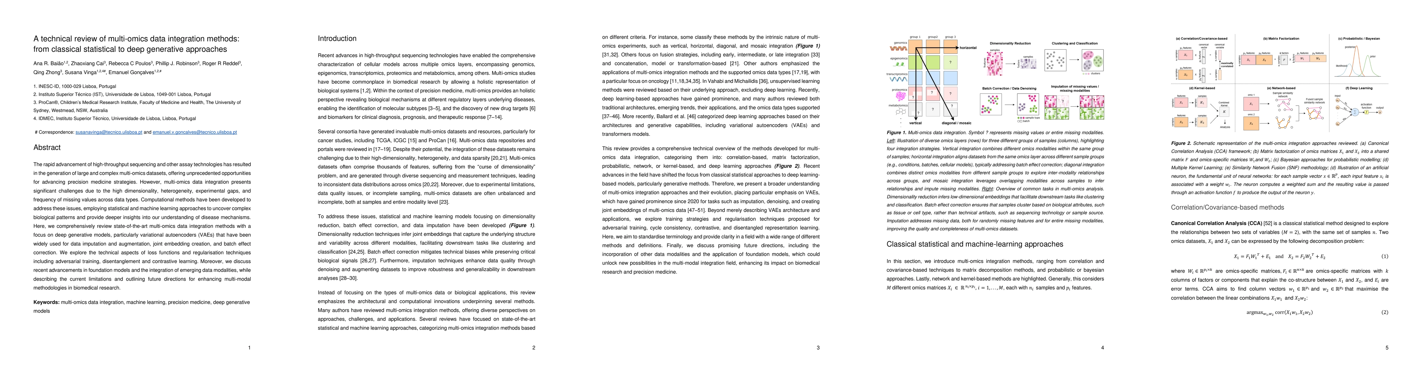 Thumbnail for A technical review of multi-omics data integration methods: from
  classical statistical to deep generative approaches