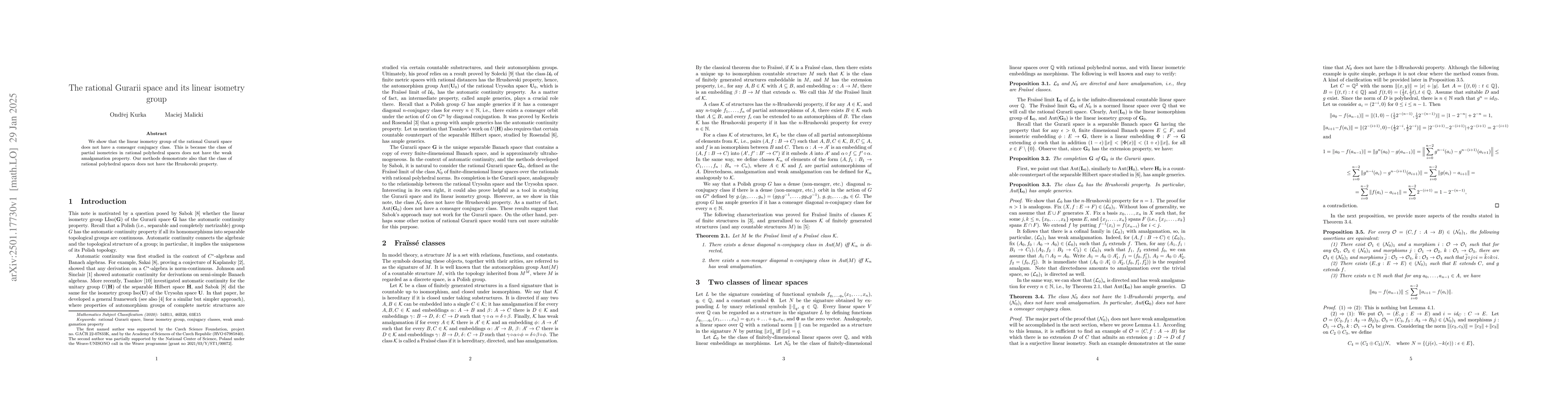 Thumbnail for The rational Gurarii space and its linear isometry group