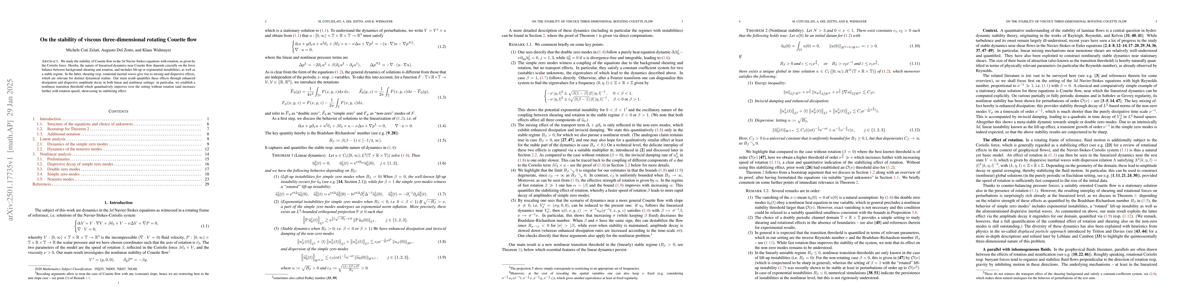 Thumbnail for On the stability of viscous three-dimensional rotating Couette flow