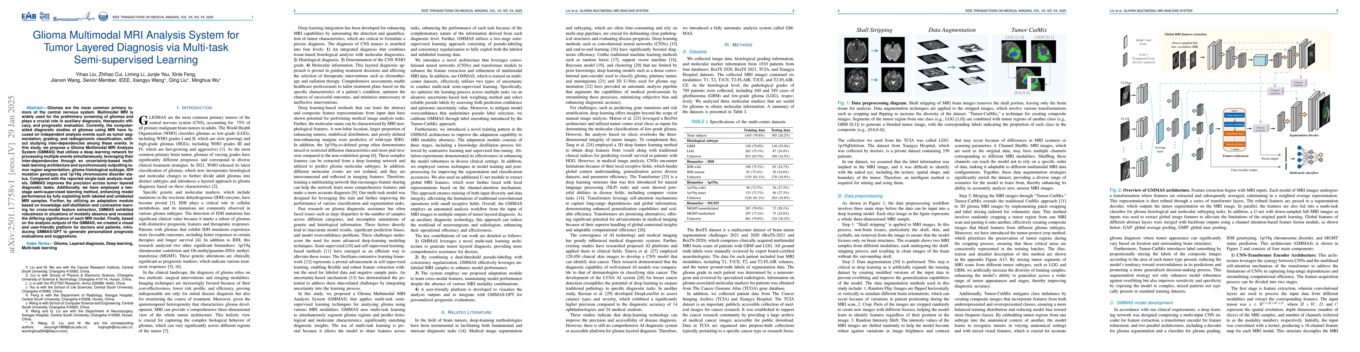 Thumbnail for Glioma Multimodal MRI Analysis System for Tumor Layered Diagnosis via
  Multi-task Semi-supervised Learning