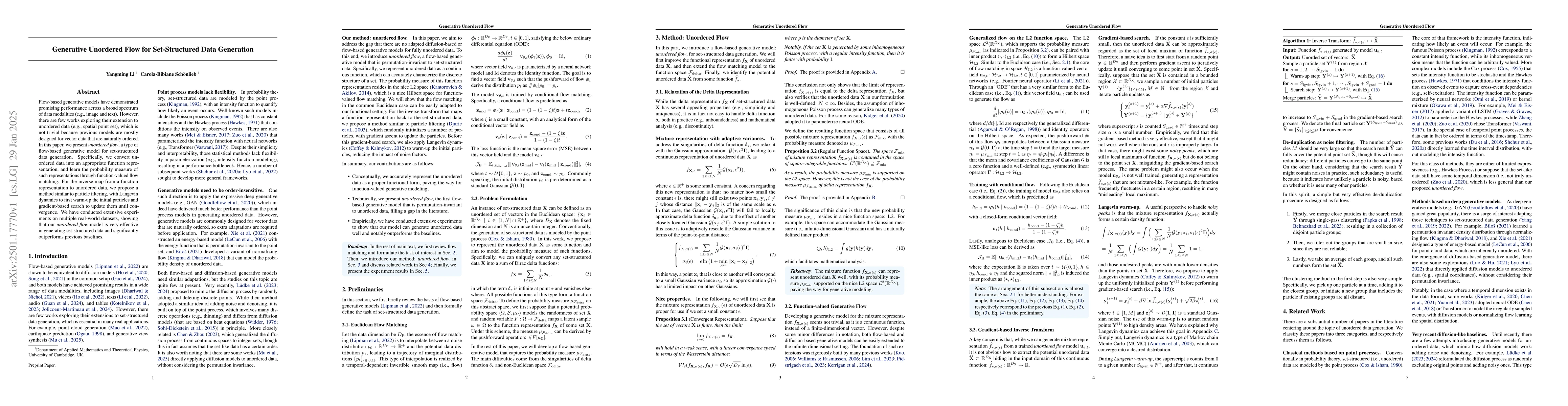 Thumbnail for Generative Unordered Flow for Set-Structured Data Generation
