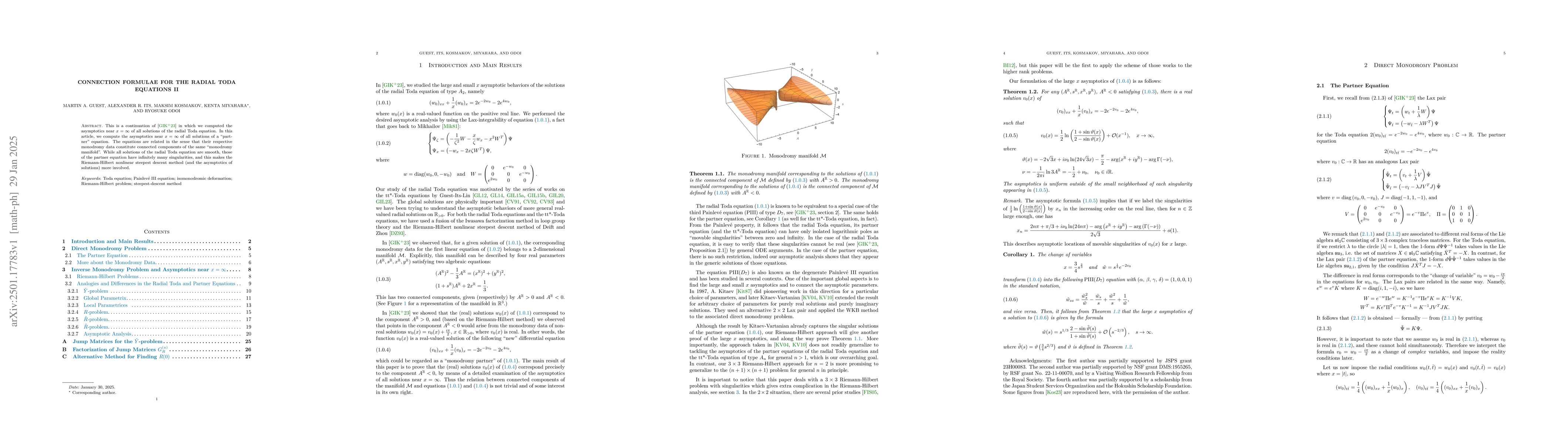 Thumbnail for Connection formulae for the radial Toda equations II