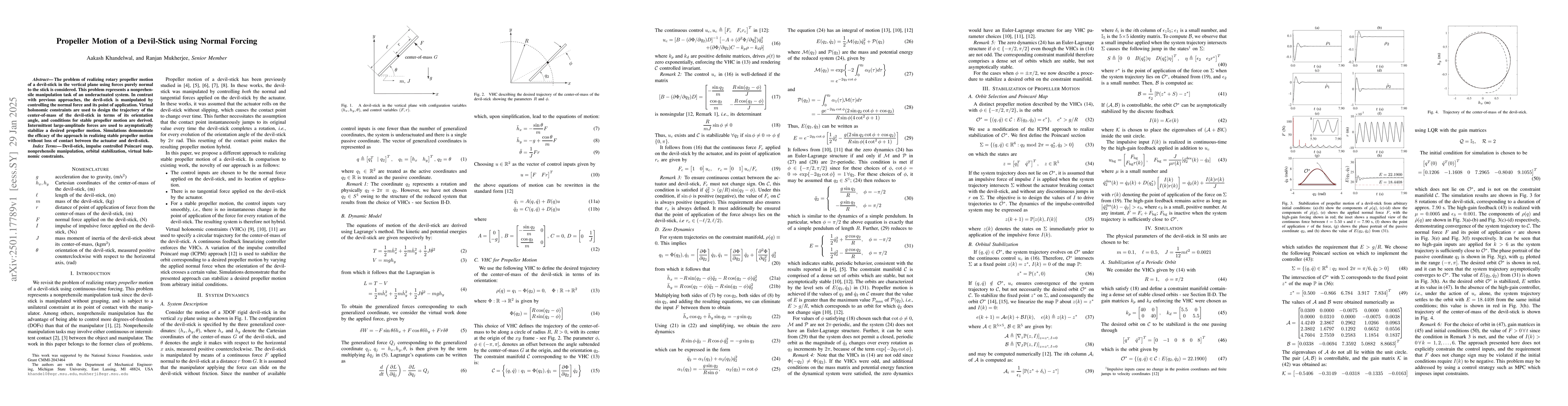 Thumbnail for Propeller Motion of a Devil-Stick using Normal Forcing