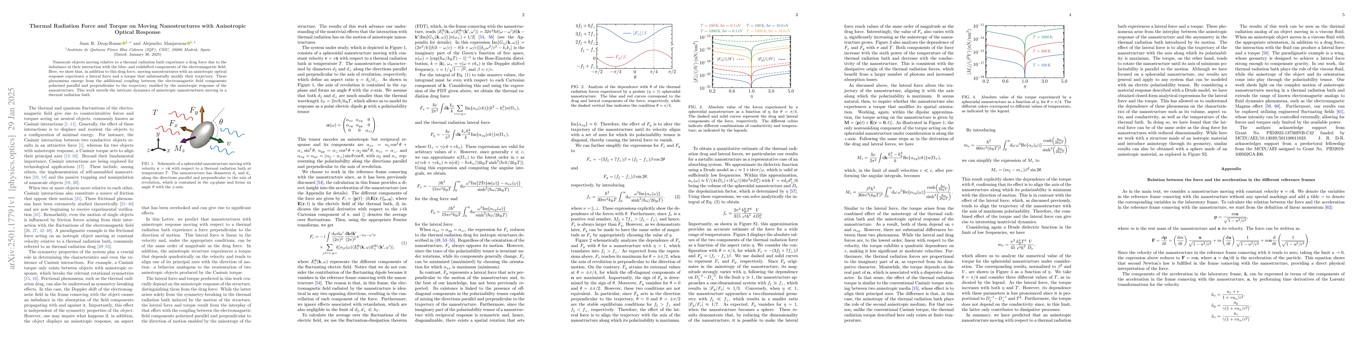 Thumbnail for Thermal Radiation Force and Torque on Moving Nanostructures with
  Anisotropic Optical Response