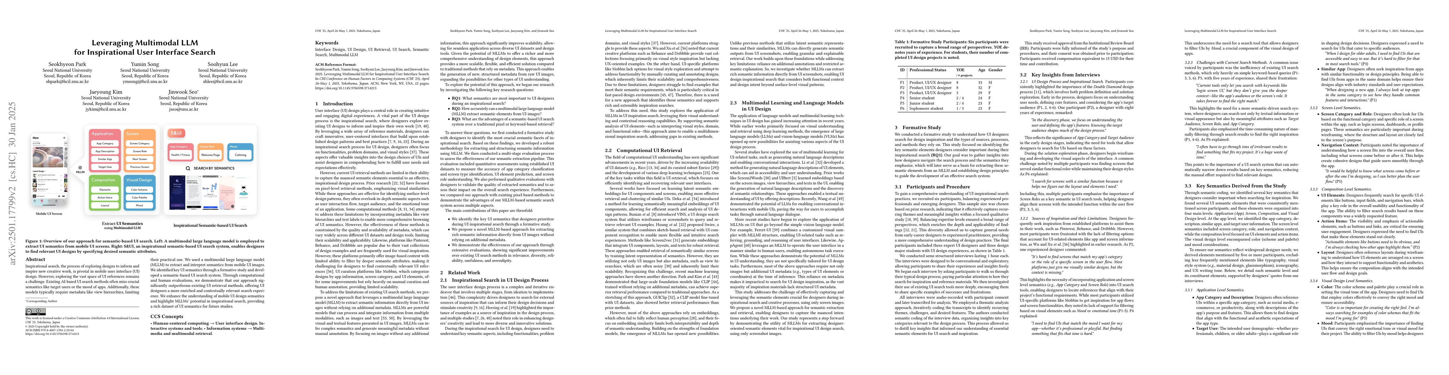 Thumbnail for Leveraging Multimodal LLM for Inspirational User Interface Search